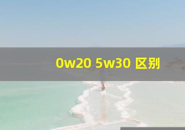 0w20 5w30 区别